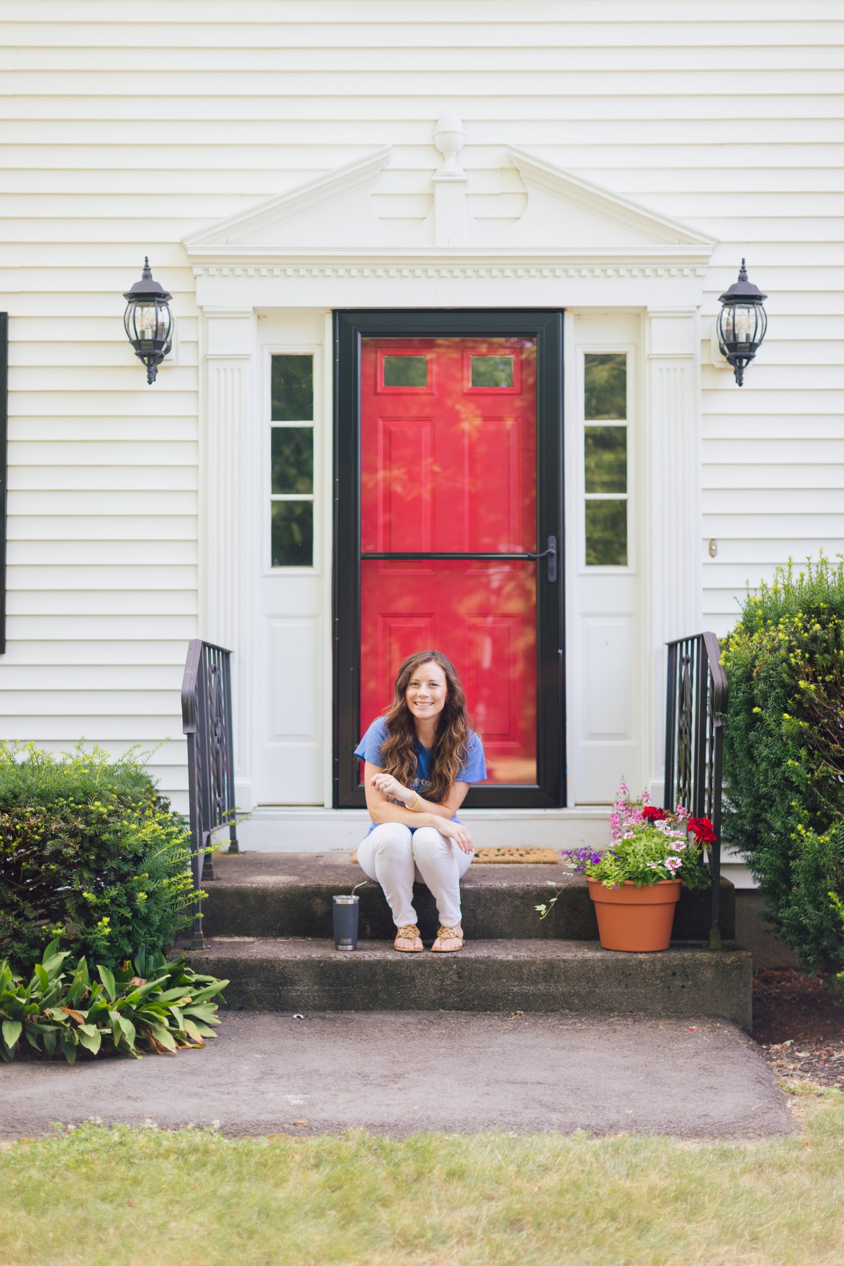 Woman on Porch Coping with Fears of the Unknown During the Worldwide Pandemic